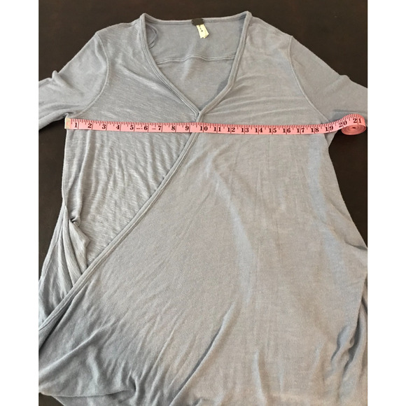 Free People We The Free Women’s Long Sleeve Blue/Gray Faux Wrap Top - Size Large - Picture 7 of 11